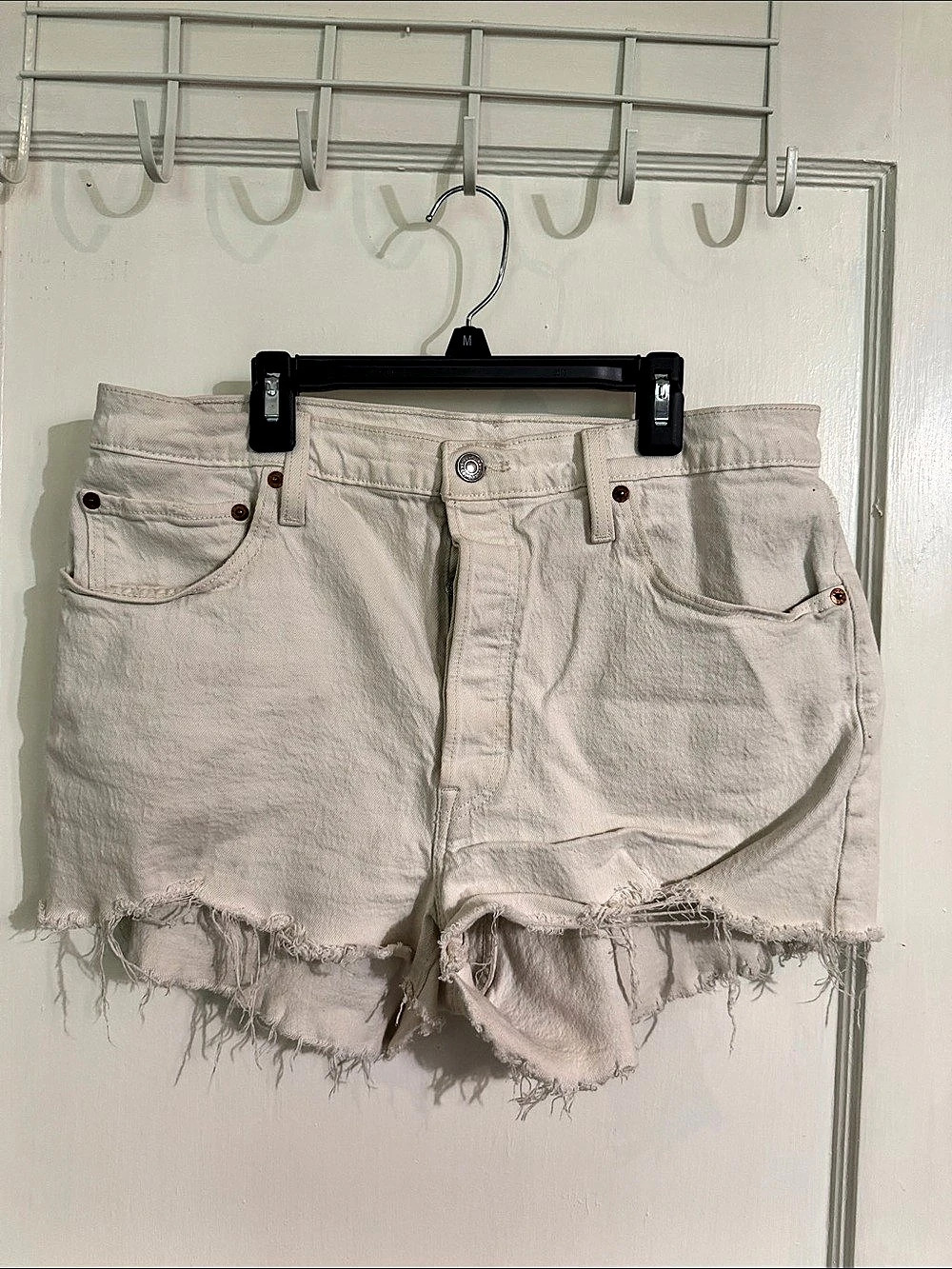 Levi's 501 Original High-Rise Shorts Jean Shorts White Medium